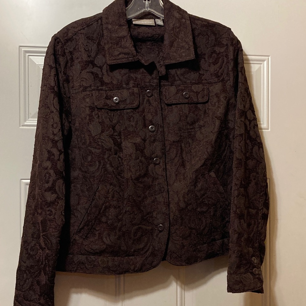 Elegant Brown‎ Floral Women's Jacket S